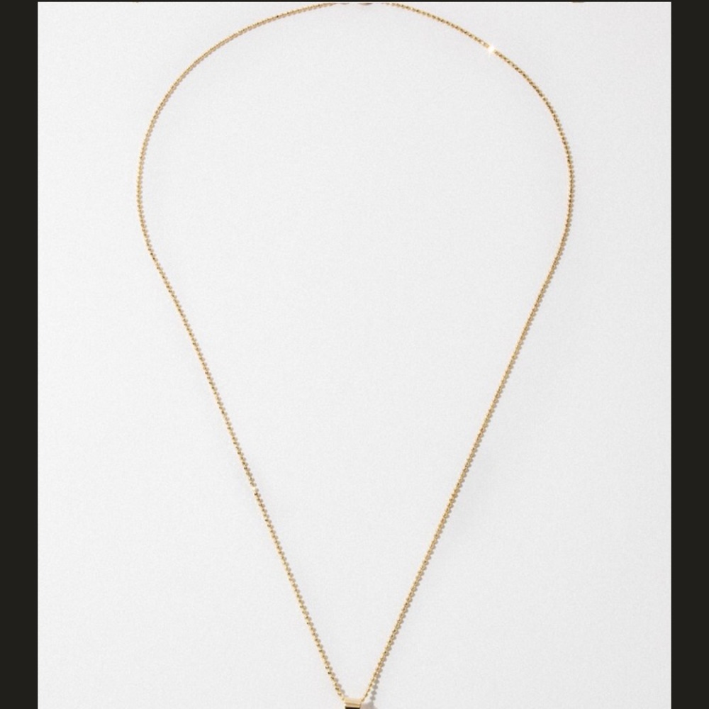 Gold Vertical Bar Pendant Necklace - Picture 5 of 5